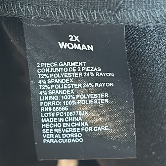 Perceptions Womens White Black Colorblock Sleeveless Sheath Dress PLUS 2X - Picture 8 of 9